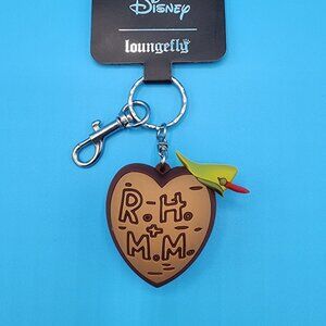 Loungefly Disney Robin Hood 3D Keychain Tree Carving Heart Maid Marian Charm
